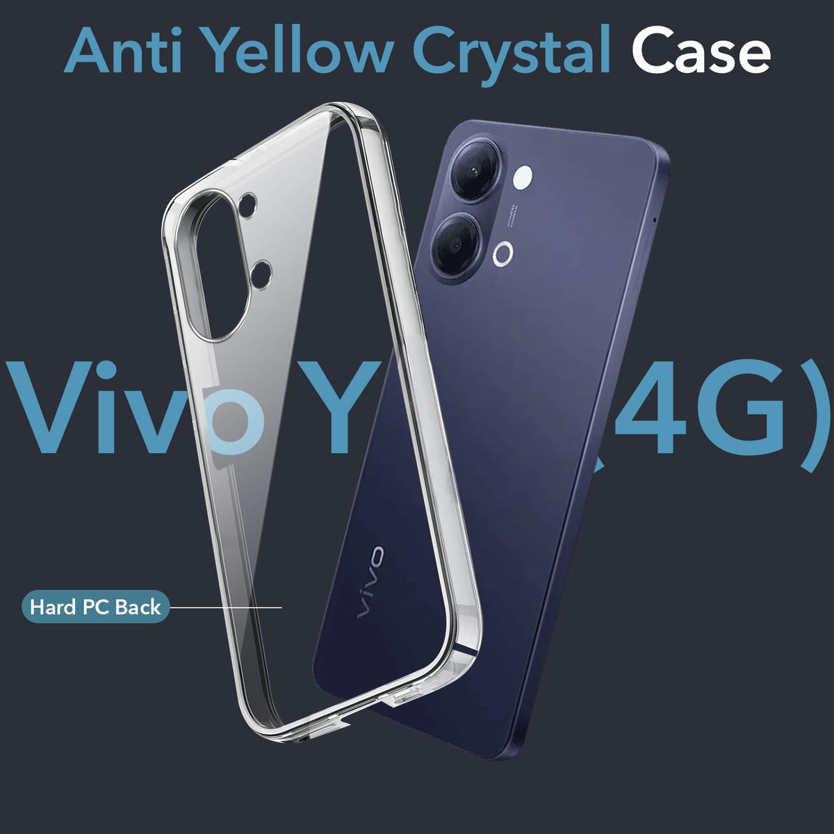For Vivo Y05 (4G) | Vivo T5 Lite (5G)  Back Cover Case Lifetime Anti-Yellow Clear (Sleek Hard Crystal | Shockproof and Camera Protection)