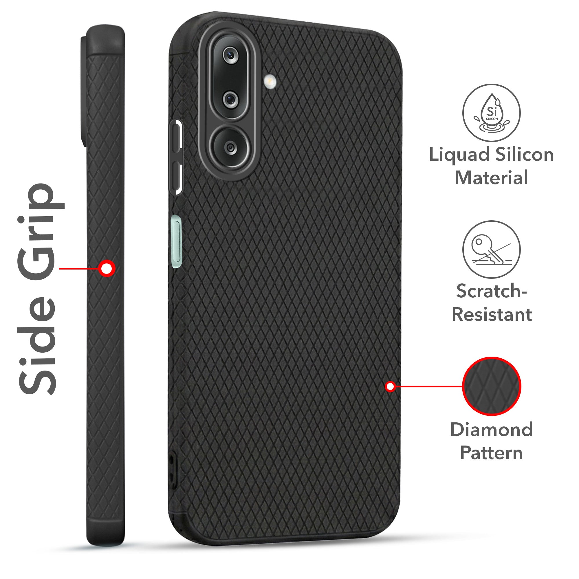 For Samsung Galaxy M36 | Samsung Galaxy F36 Combo with Back Cover and 9H Tempered Glass (Liquid Silicone | Camera Protection | Oleophobic Coating Screen Glass)