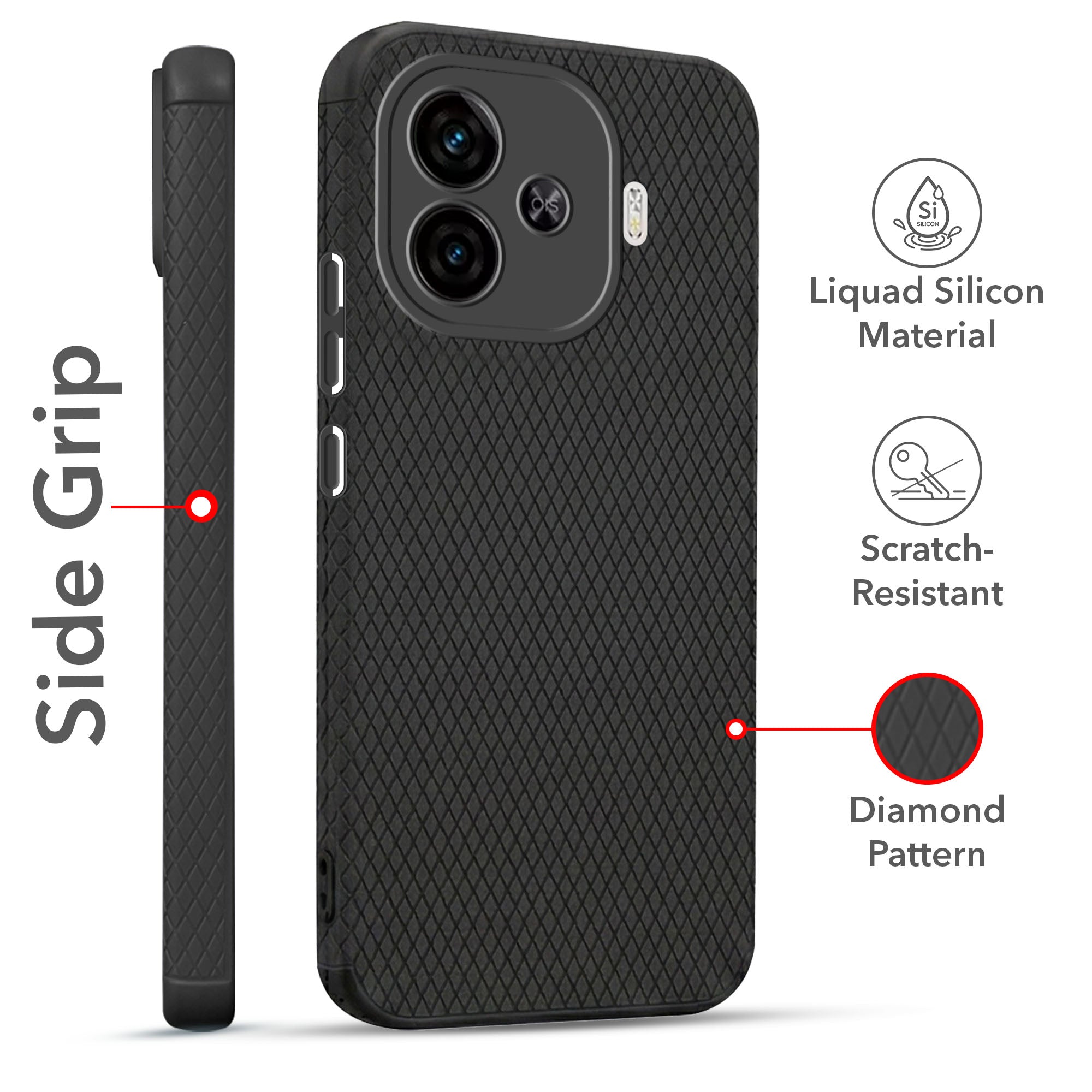 For Vivo iQOO Neo 10R Combo with Back Cover and 9H Tempered Glass (Liquid Silicone | Camera Protection | Oleophobic Coating Screen Glass)