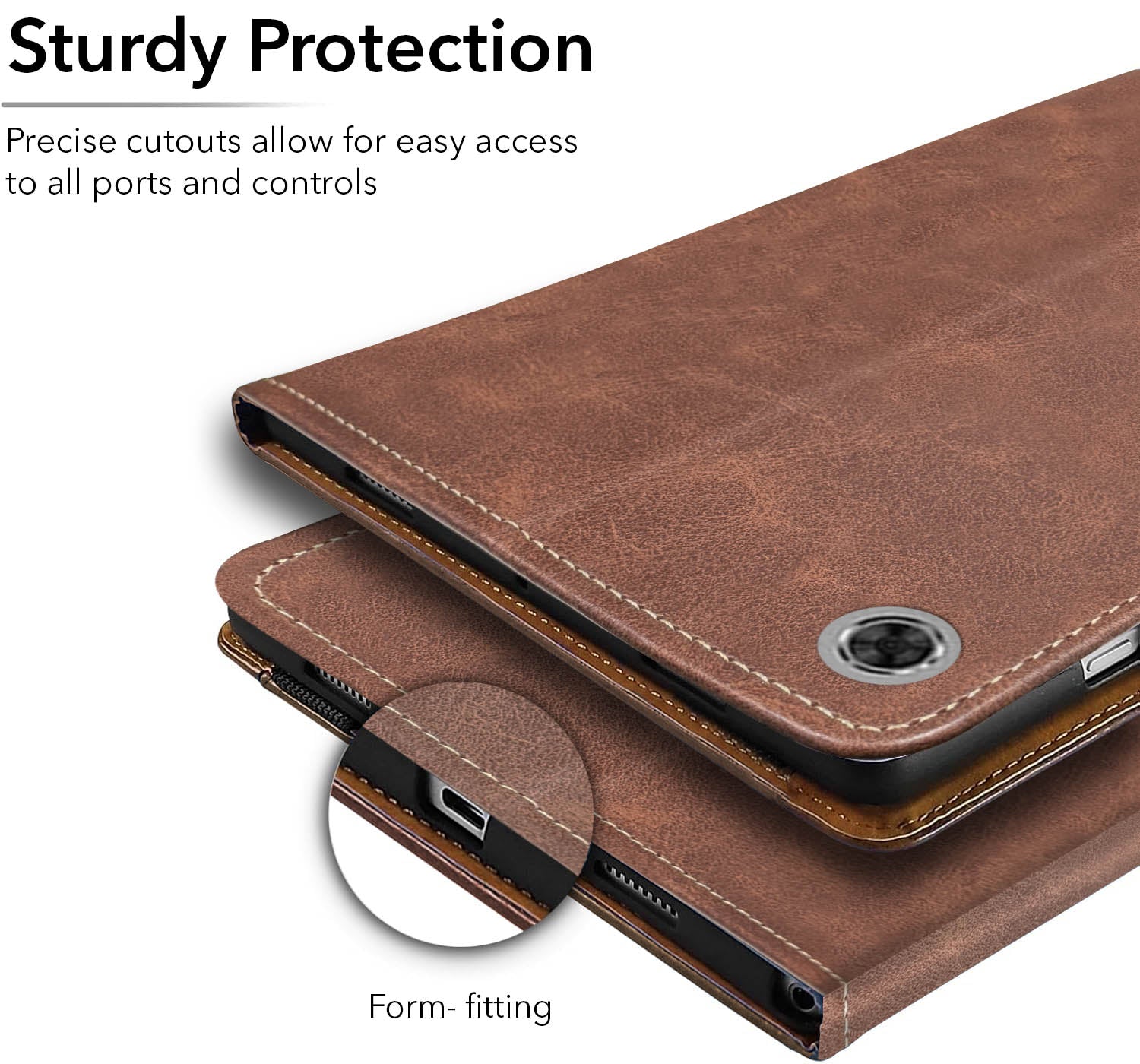 For Flip Cover Folio Case  Lenovo Tab M7 (TB-7305F, TB-7305X, TB-7305I) 7 Inch (PU Leather | Multi-Angle Smart Stand | Card Storage Slots | Silicone Back Pouch)