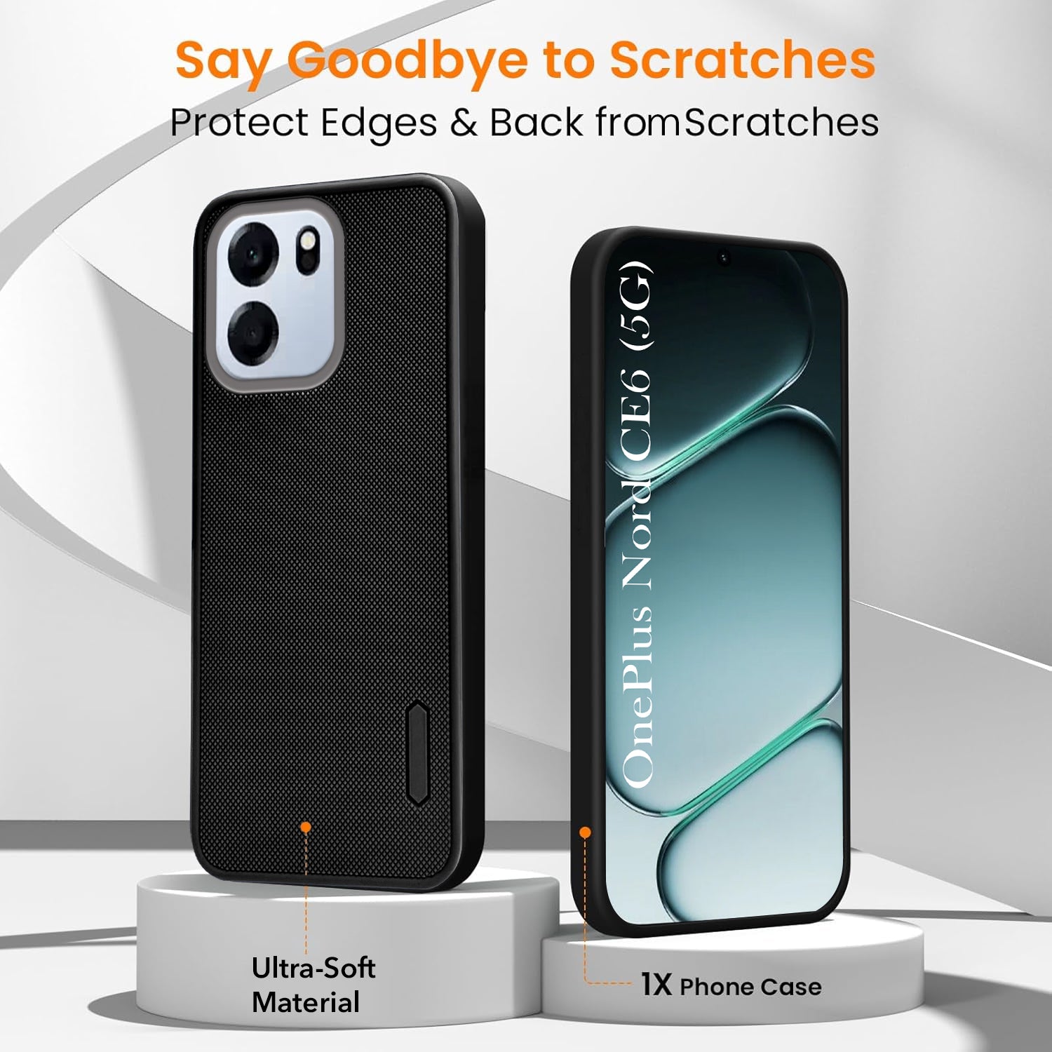 For Oneplus Nord CE 6 Combo (Textured Grip Design | Micro-Fiber Cloth Inside | Oleophobic Coating Screen Glass)