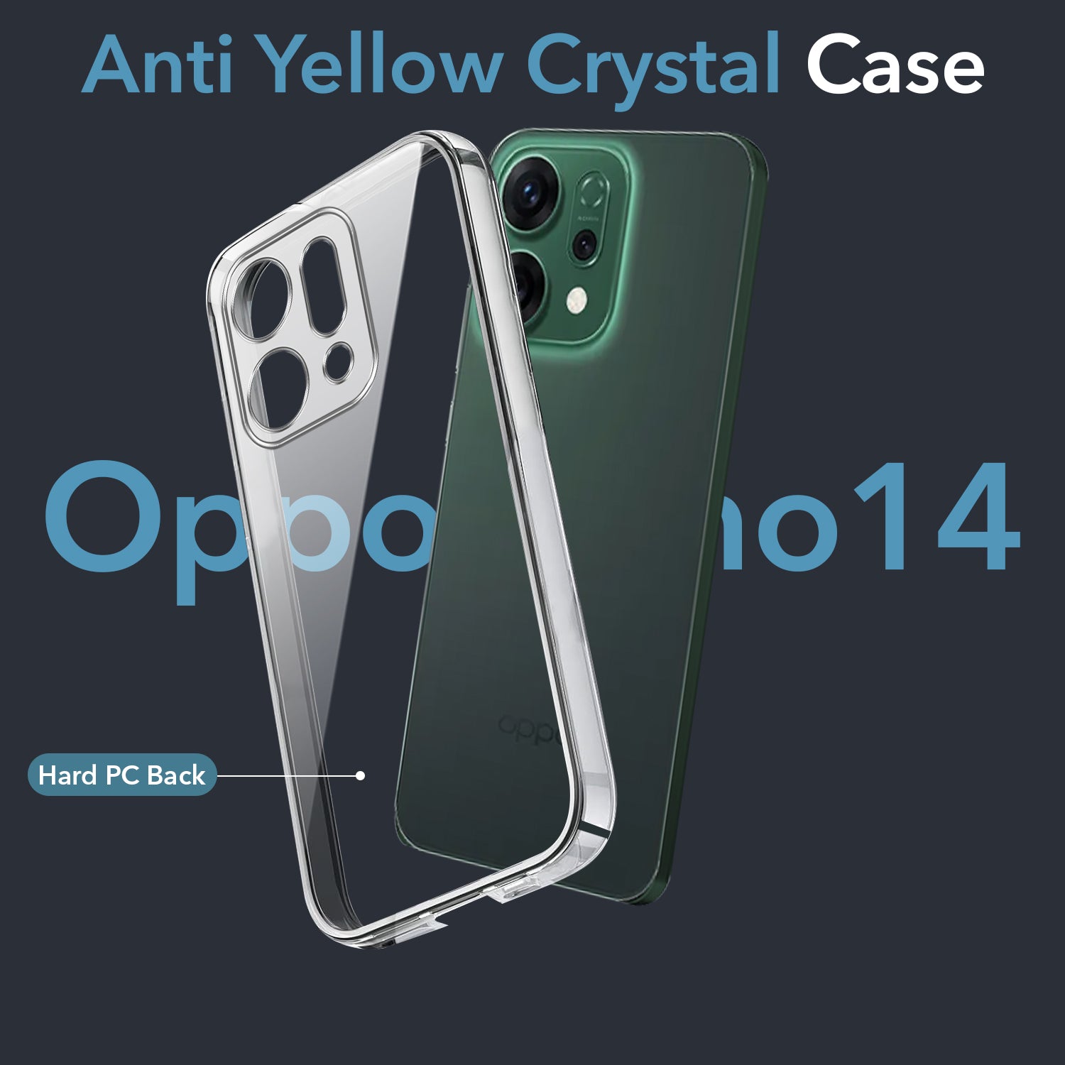 For Oppo Reno14 5G Back Cover Case | Oppo Reno 14 5G (Hard Anti Yellow Clear Case | Sleek Hard Crystal Clear | Drop & Camera Protection | Shockproof Polycarbonate)