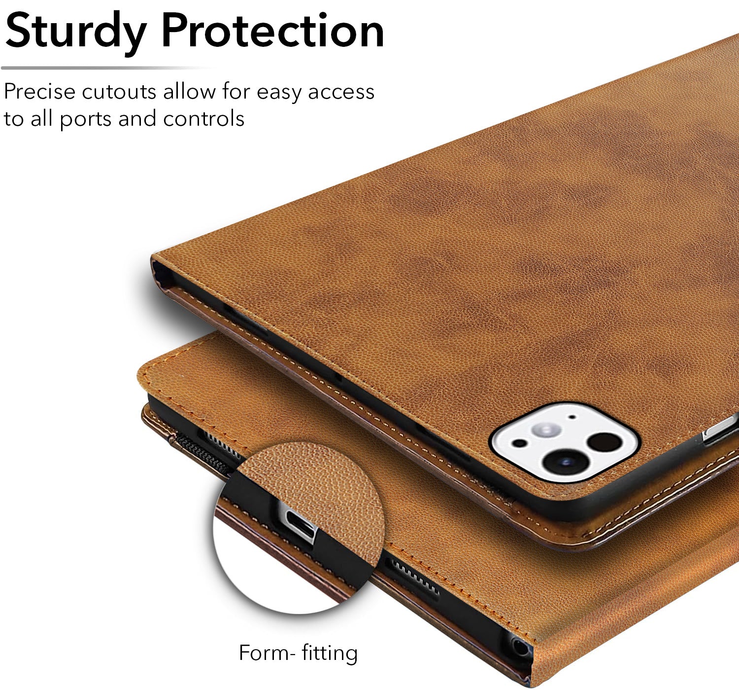 For Apple iPad Pro 11 Inch (2024) Flip Cover Folio Cover A2836/A2837/A3006/iPad16,3/6,4 (PU Leather | Multi-Angle Smart Stand | Card Storage Slots | Silicone Back Pouch)