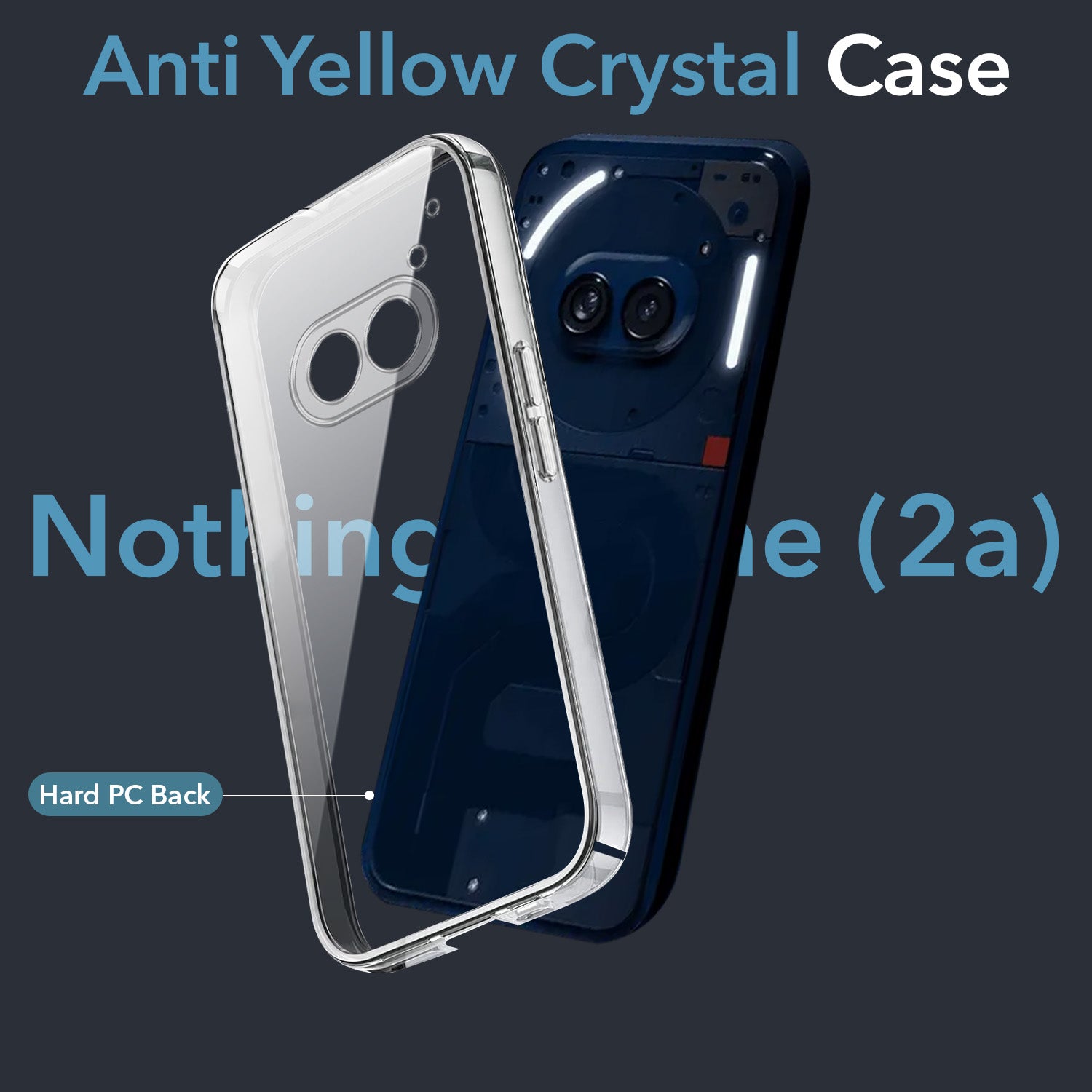 For Nothing Phone 2A 5G Back Cover Case Lifetime Anti-Yellow Clear (Sleek Hard Crystal | Shockproof and Camera Protection)