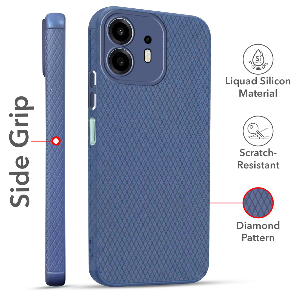 For OnePlus N6 Combo with Back Cover and 9H Tempered Glass (Liquid Silicone | Camera Protection | Oleophobic Coating Screen Glass)