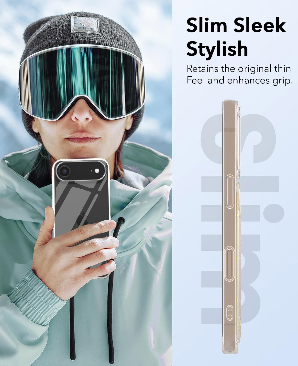 For Apple iPhone 17 Air Combo with Back Cover and 9H Tempered Glass (Lifetime Anti-Yellow | Sleek Hard Crystal | Oleophobic Coating Screen Glass)