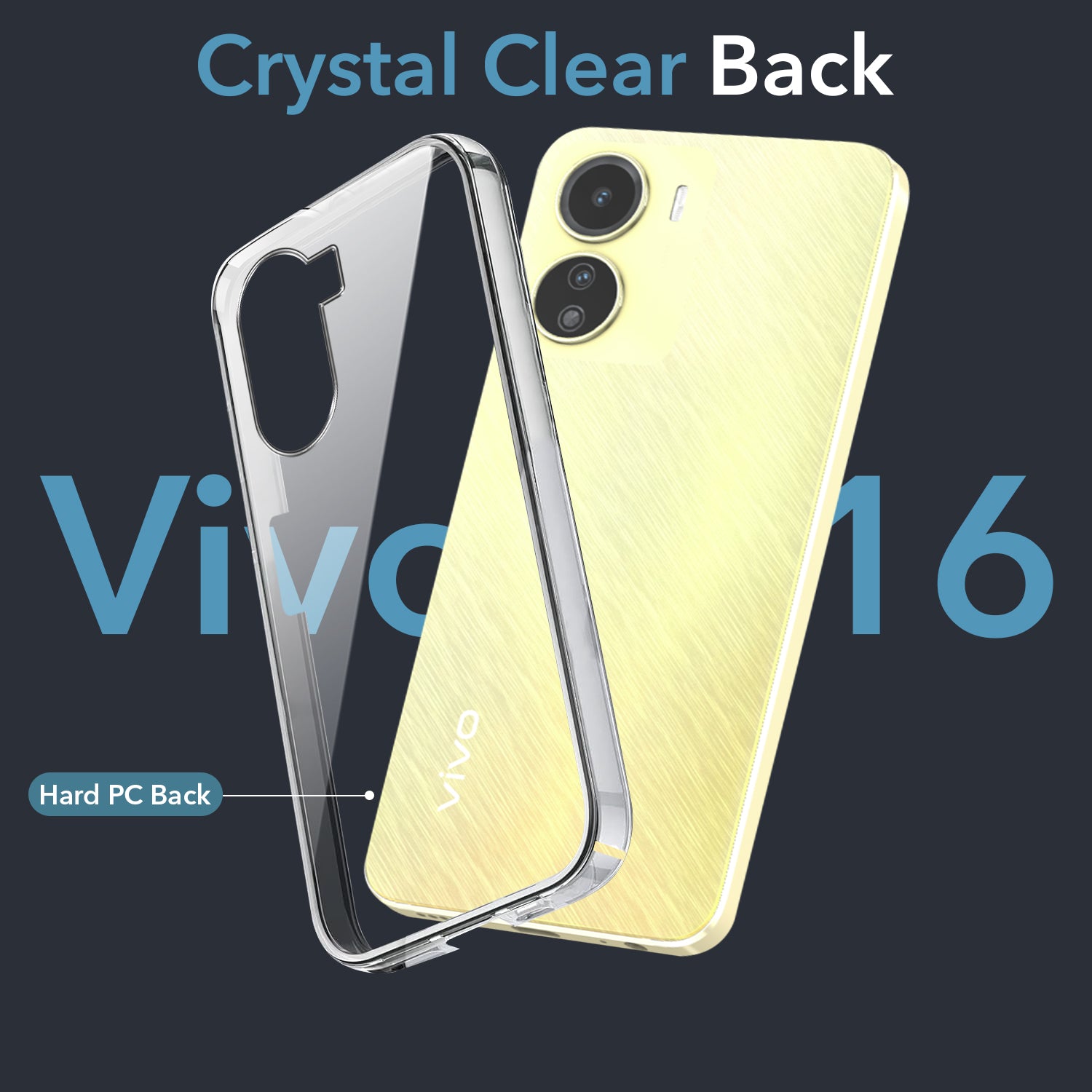 For Vivo Y16 Back Cover Case (Hard Anti Yellow Clear Case | Drop & Camera Protection | Shockproof Polycarbonate)