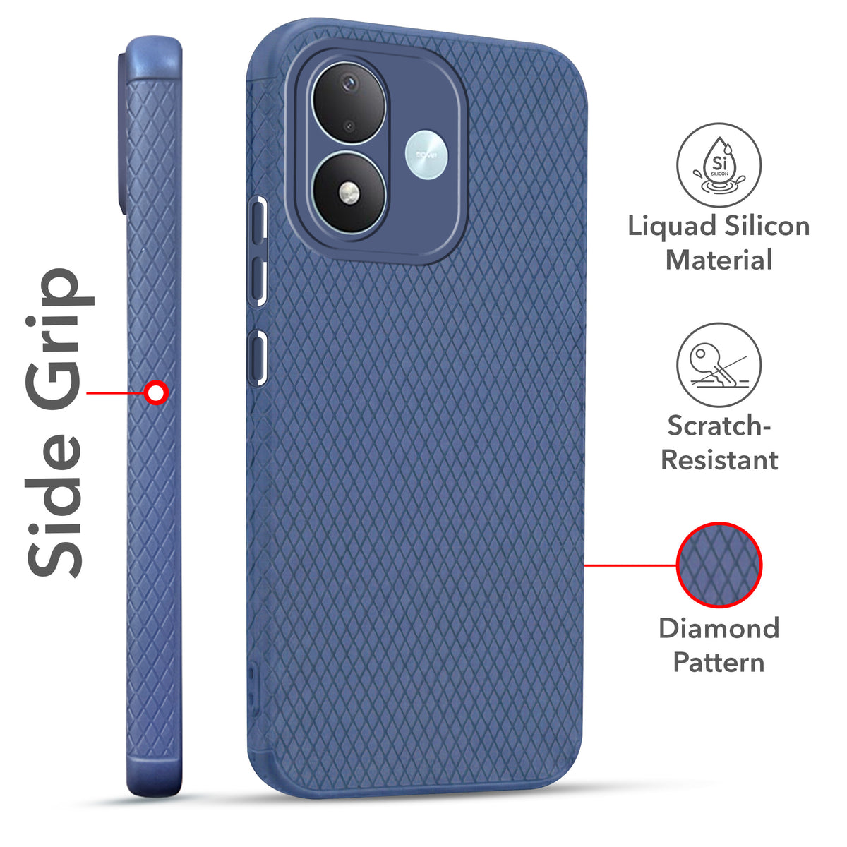 For Redmi Note 17 5G Combo with Back Cover and 9H Tempered Glass (Liquid Silicone | Camera Protection | Oleophobic Coating Screen Glass)