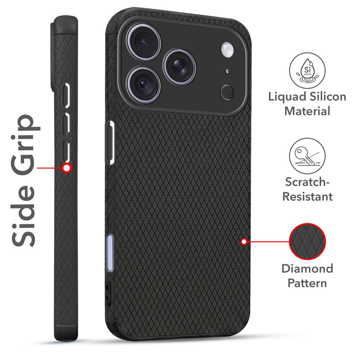 For Apple iPhone 18 Pro Combo with Back Cover and 9H Tempered Glass (Liquid Silicone | Camera Protection | Oleophobic Coating Screen Glass)