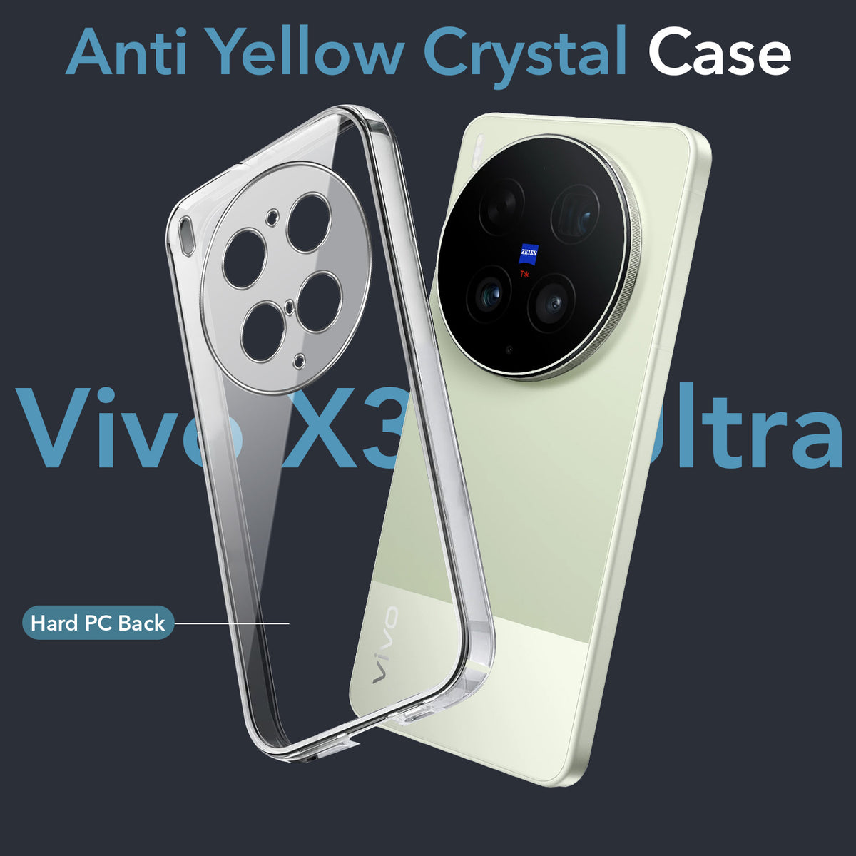 For Vivo X300 Ultra Back Cover Case Lifetime Anti-Yellow Clear (Sleek Hard Crystal | Shockproof and Camera Protection)