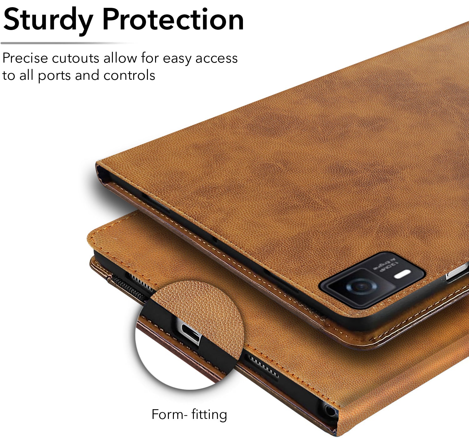 For Ai+ Pulse Tab 10.95 Inch Flip Cover Folio Cover (PU Leather | Multi-Angle Smart Stand | Card Storage Slots | Silicone Back Pouch)