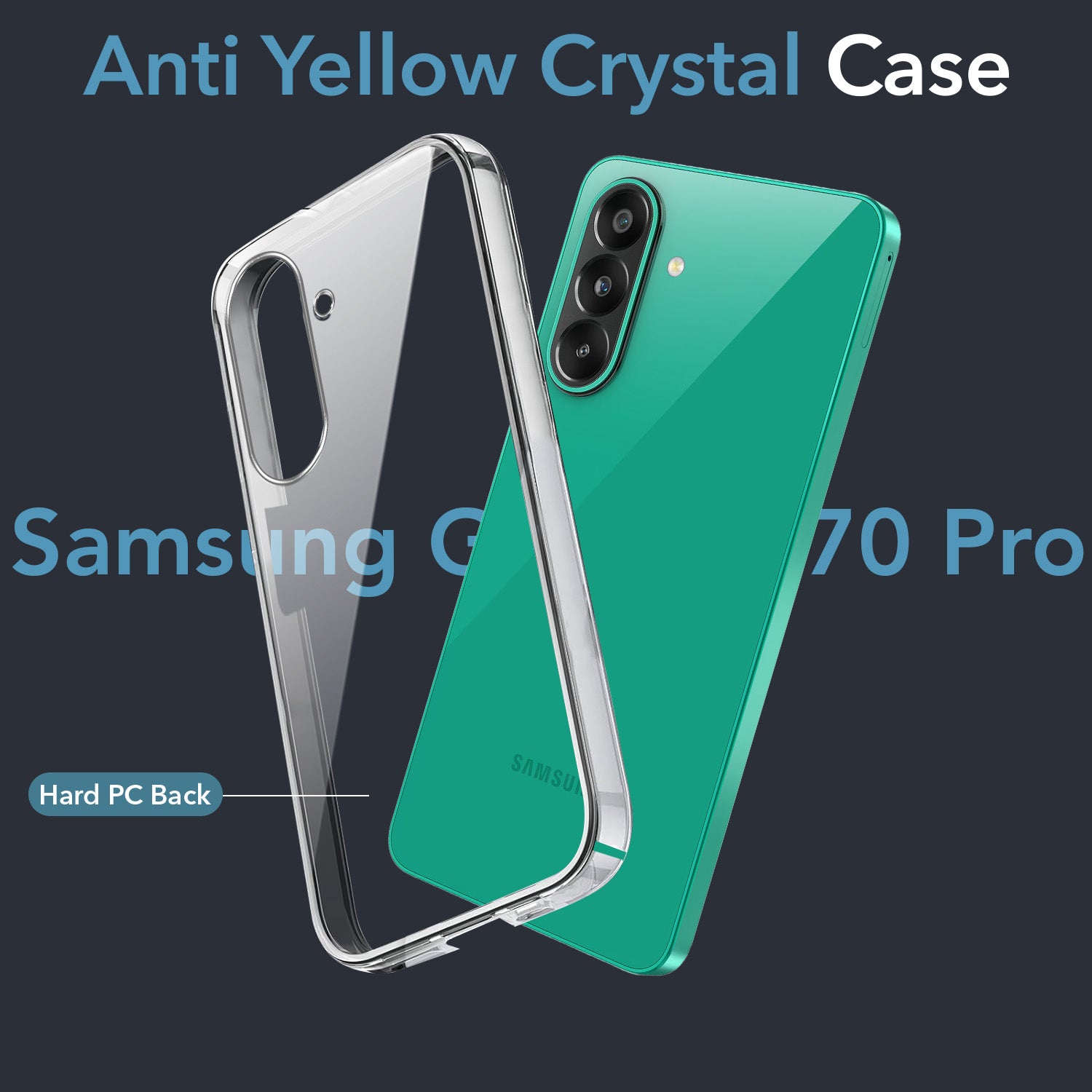For Samsung Galaxy F70 Pro 5G Back Cover Case Lifetime Anti-Yellow Clear (Sleek Hard Crystal | Shockproof and Camera Protection (Copy)