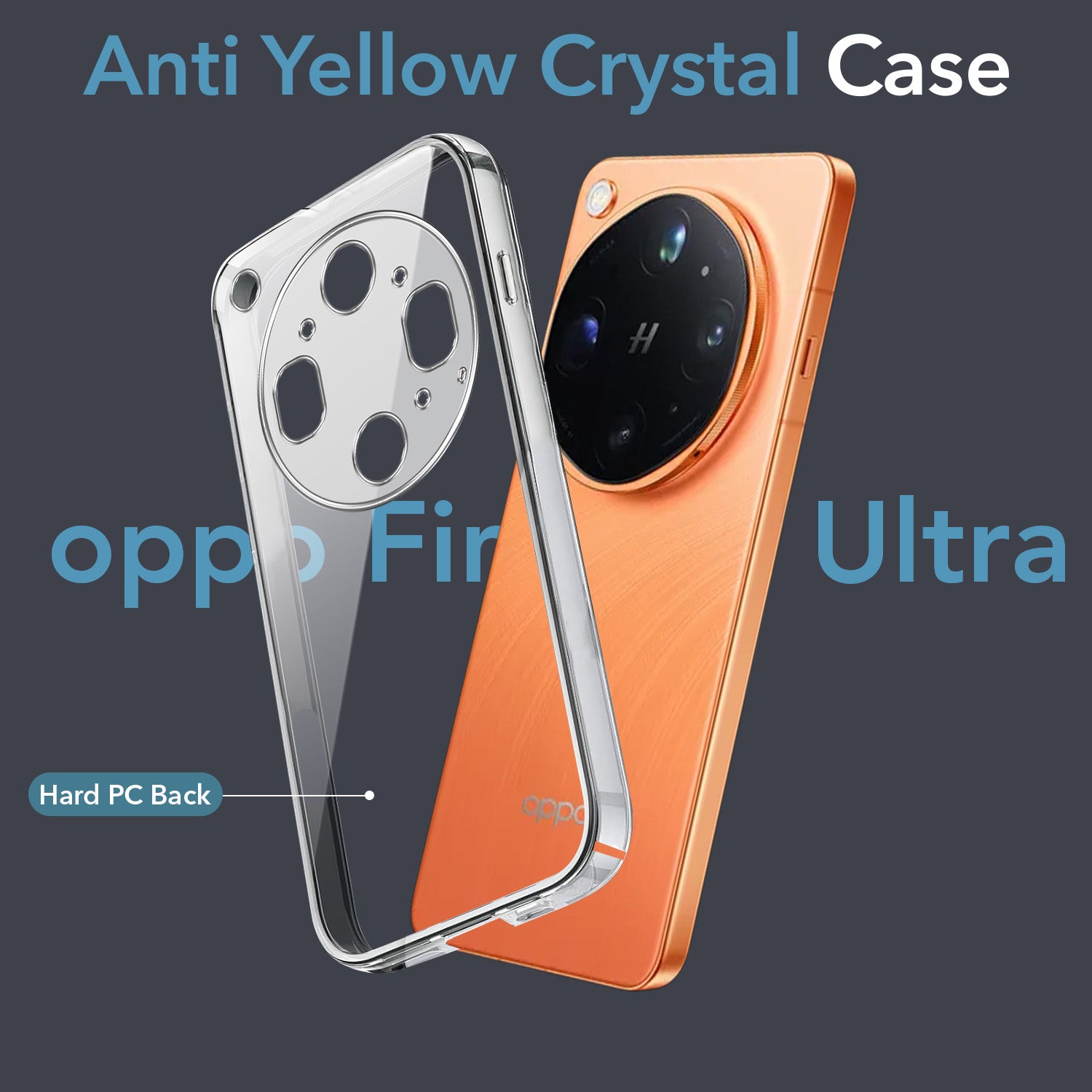 For Oppo Find X9 Ultra Back Cover Case Lifetime Anti-Yellow Clear (Sleek Hard Crystal | Shockproof and Camera Protection)