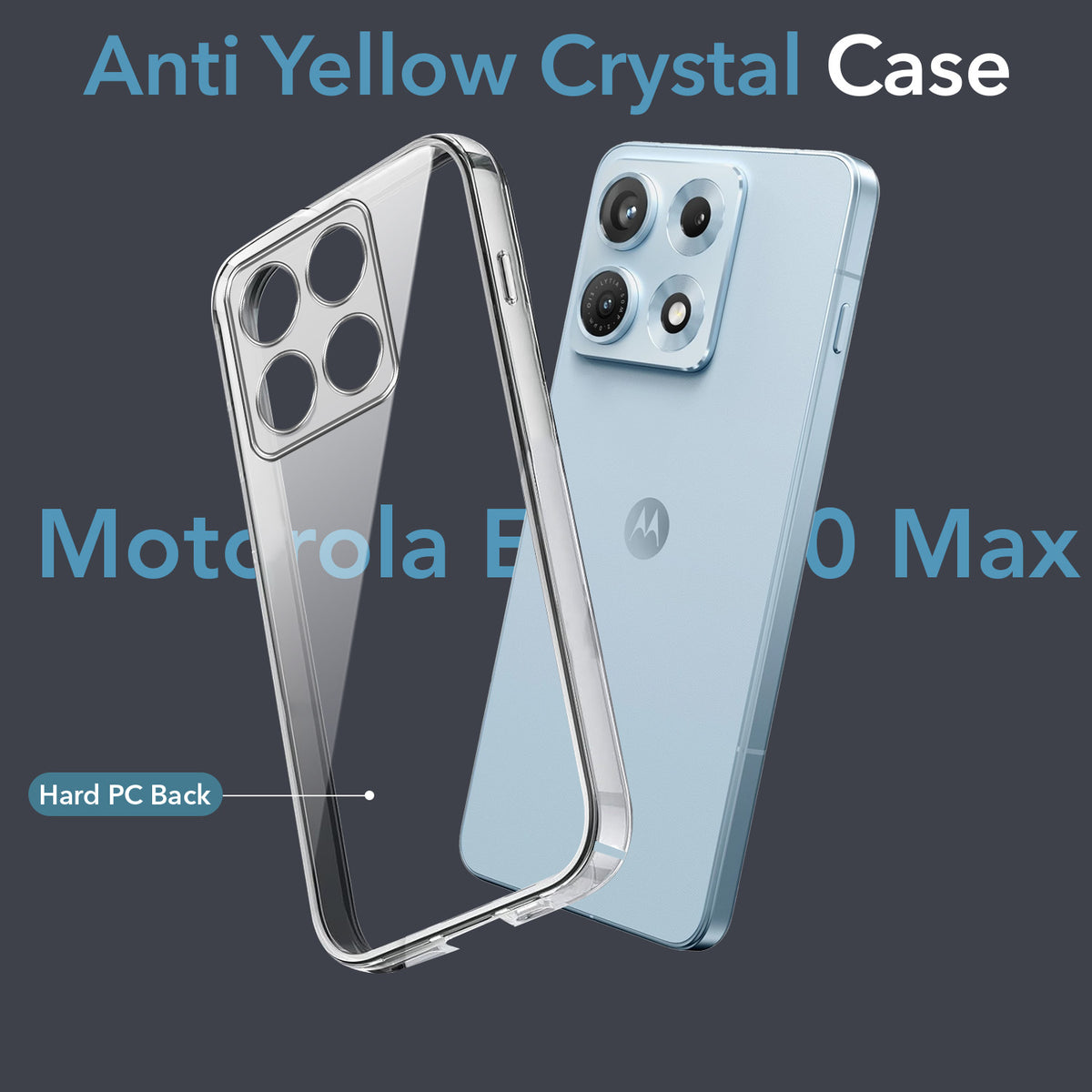 For Motorola Moto Edge 70 Max Back Cover Case Lifetime Anti-Yellow Clear (Sleek Hard Crystal | Shockproof and Camera Protection)