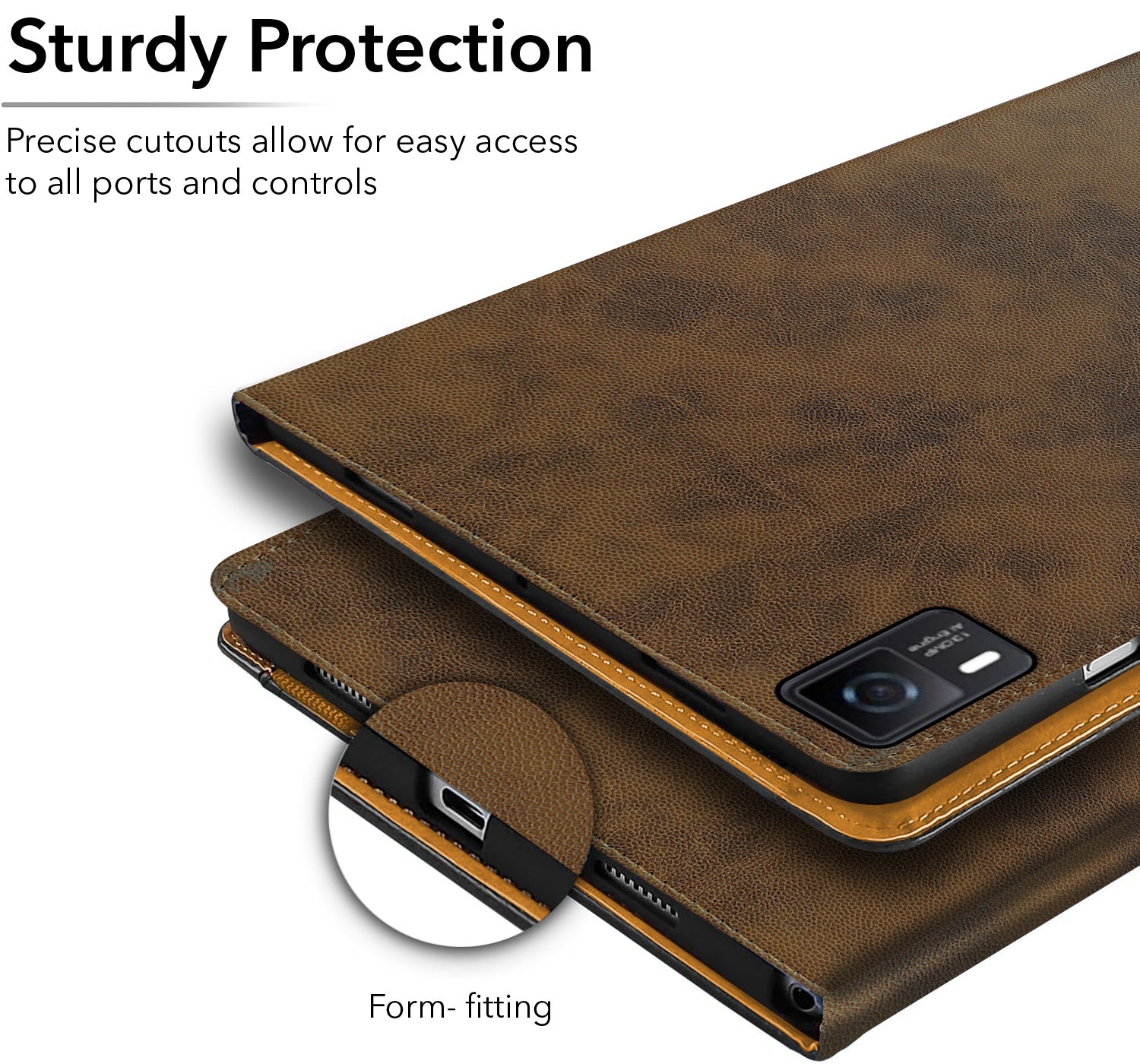 For Ai+ Pulse Tab 10.95 Inch Flip Cover Folio Cover (PU Leather | Multi-Angle Smart Stand | Card Storage Slots | Silicone Back Pouch)