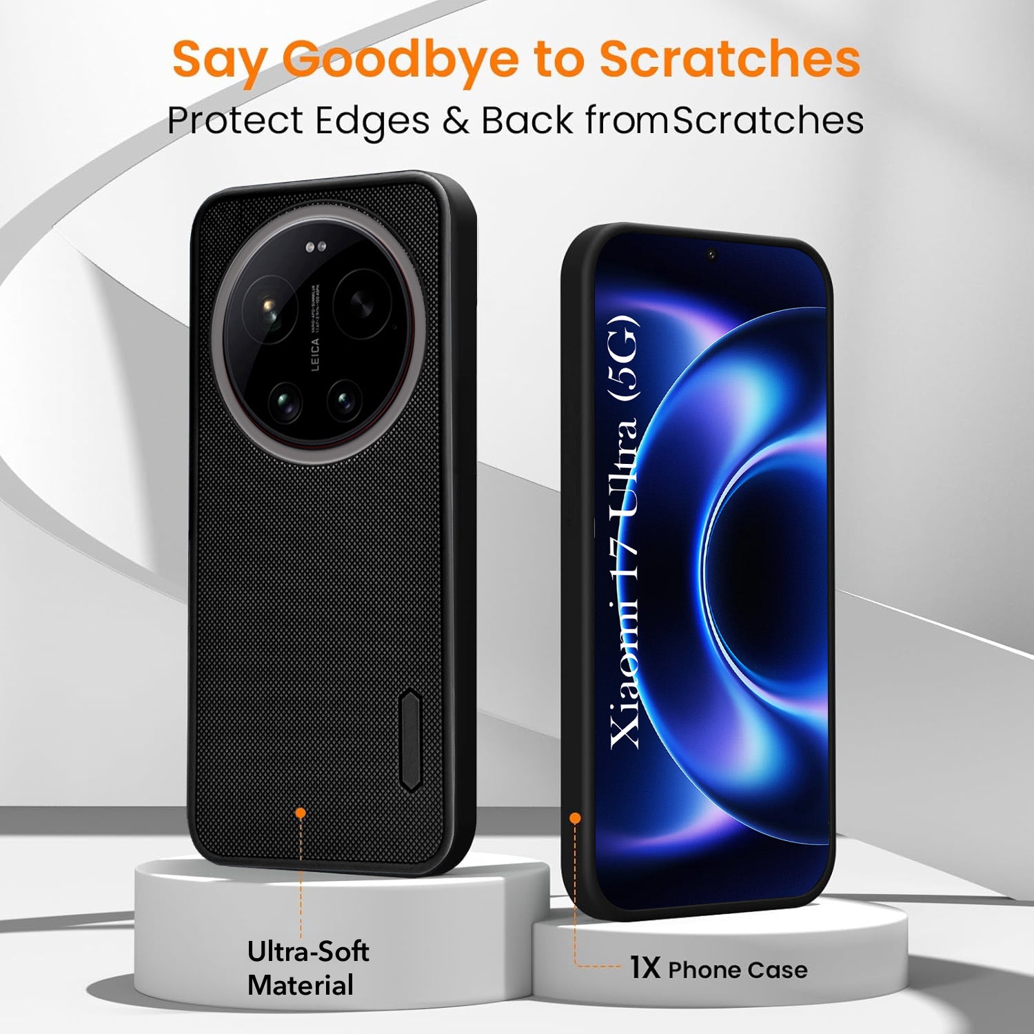 For Xiaomi 17 Ultra 5G Combo with Back Cover and 9H Tempered Glass (Textured Grip Design | Micro-Fiber Cloth Inside | Oleophobic Coating Screen Glass)
