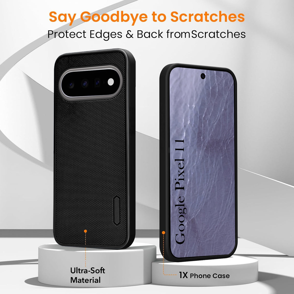 For Google Pixel 11 Combo with Back Cover and 9H Tempered Glass (Textured Grip Design | Micro-Fiber Cloth Inside | Oleophobic Coating Screen Glass)