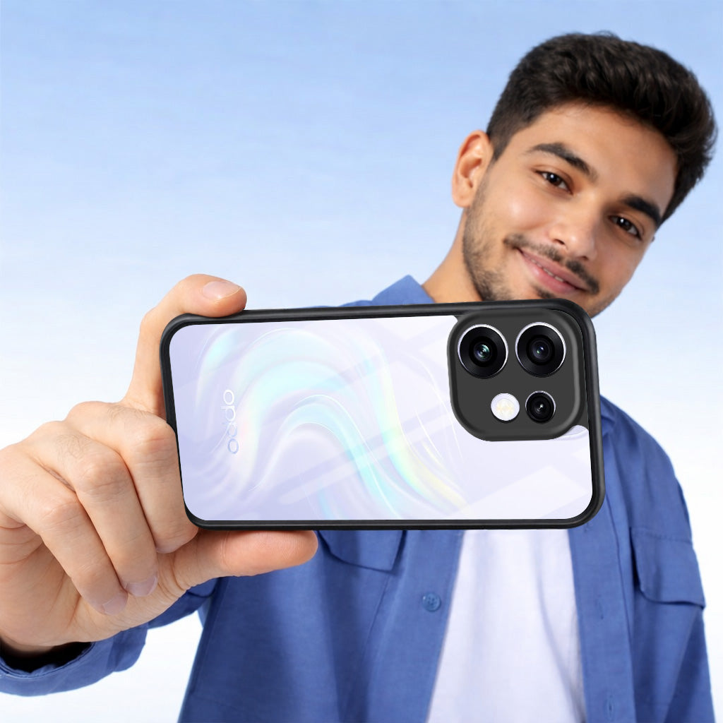 For Oppo Reno 16 (Combo with Back Cover and 9H Tempered Glass (Lifetime Anti-Yellow | Crystal Clear Shockproof | Oleophobic Coating Screen Glass)