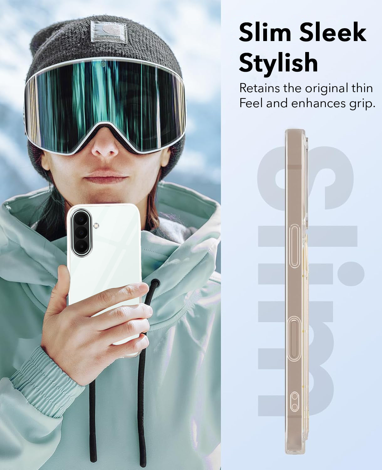 For Samsung A27 5G | Samsung M47 5G Combo with Back Cover and 9H Tempered Glass (Lifetime Anti-Yellow | Sleek Hard Crystal | Oleophobic Coating Screen Glass)