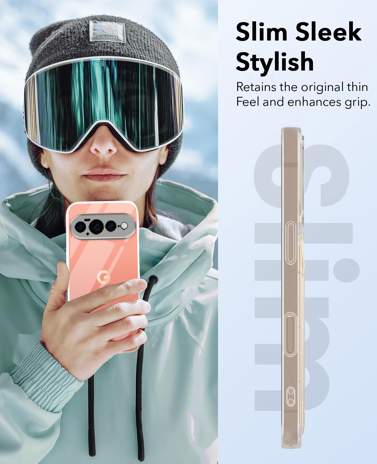 For Google Pixel 11 Pro XL Combo with Back Cover and 9H Tempered Glass (Lifetime Anti-Yellow | Sleek Hard Crystal | Oleophobic Coating Screen Glass)