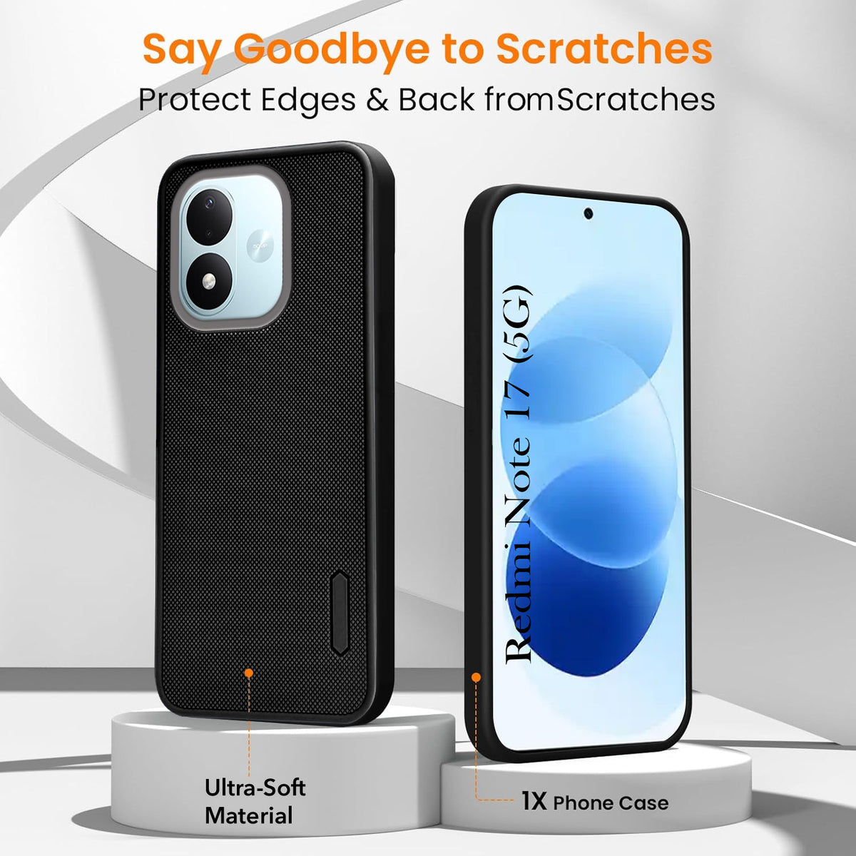 For Redmi Note 17 5G Back Cover Case Rubberised (Textured Grip Design| Micro-Fiber Cloth Inside | Slim and Light Weight | Soft Touch and Feel)