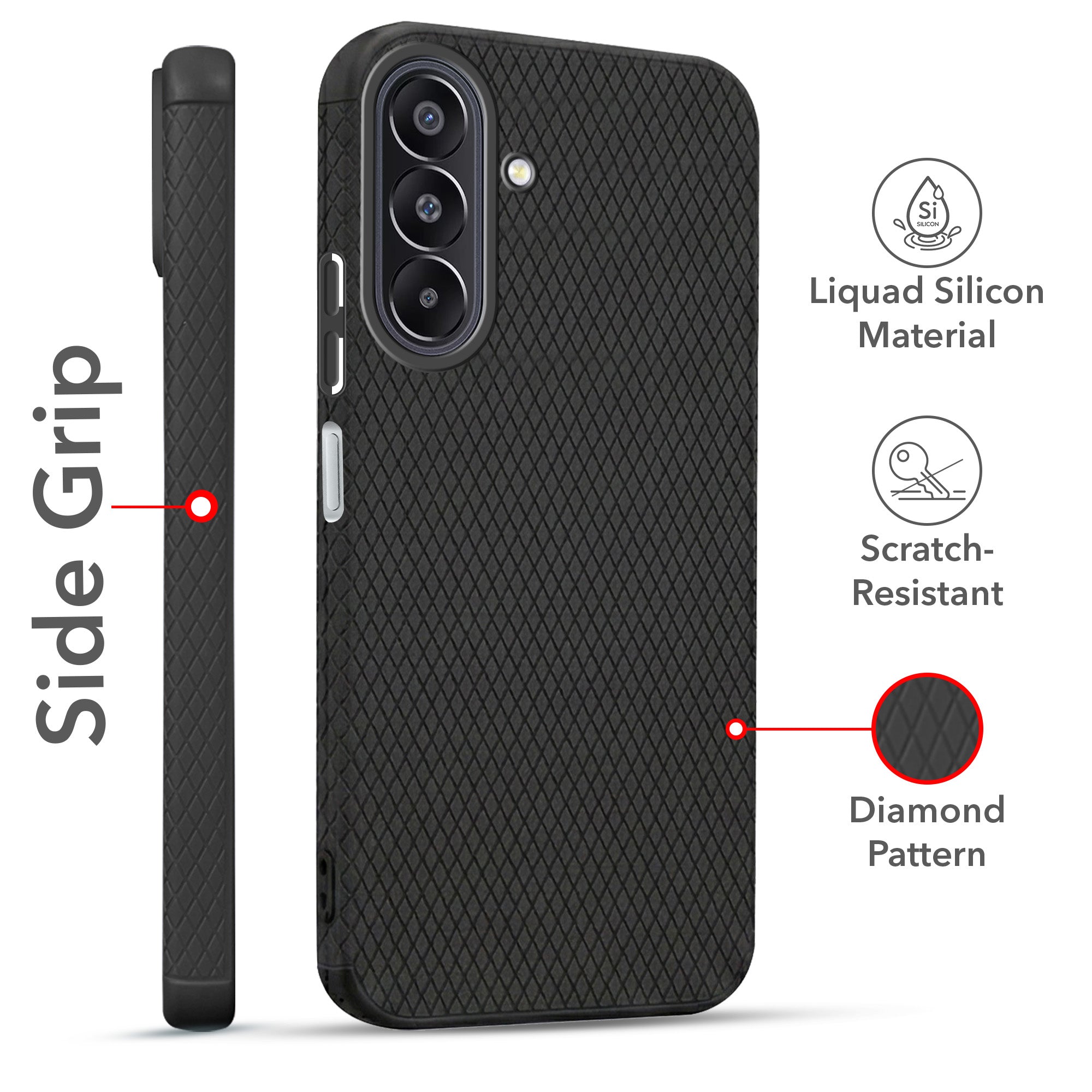 For Samsung Galaxy F70 Pro 5G Combo with Back Cover and 9H Tempered Glass (Liquid Silicone | Camera Protection | Oleophobic Coating Screen Glass)