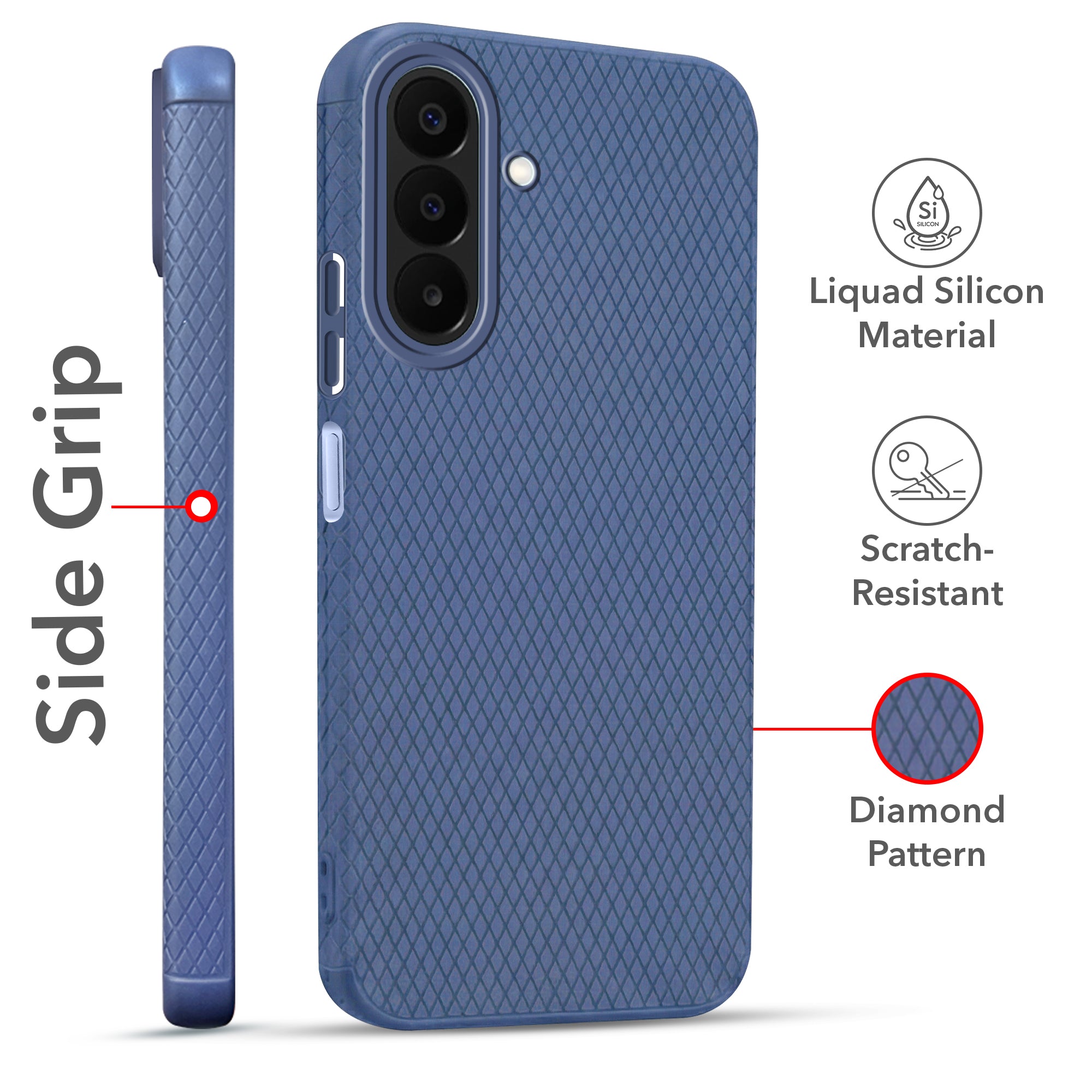 For Samsung A27 5G | Samsung M47 5G Combo with Back Cover and 9H Tempered Glass (Liquid Silicone | Camera Protection | Oleophobic Coating Screen Glass)