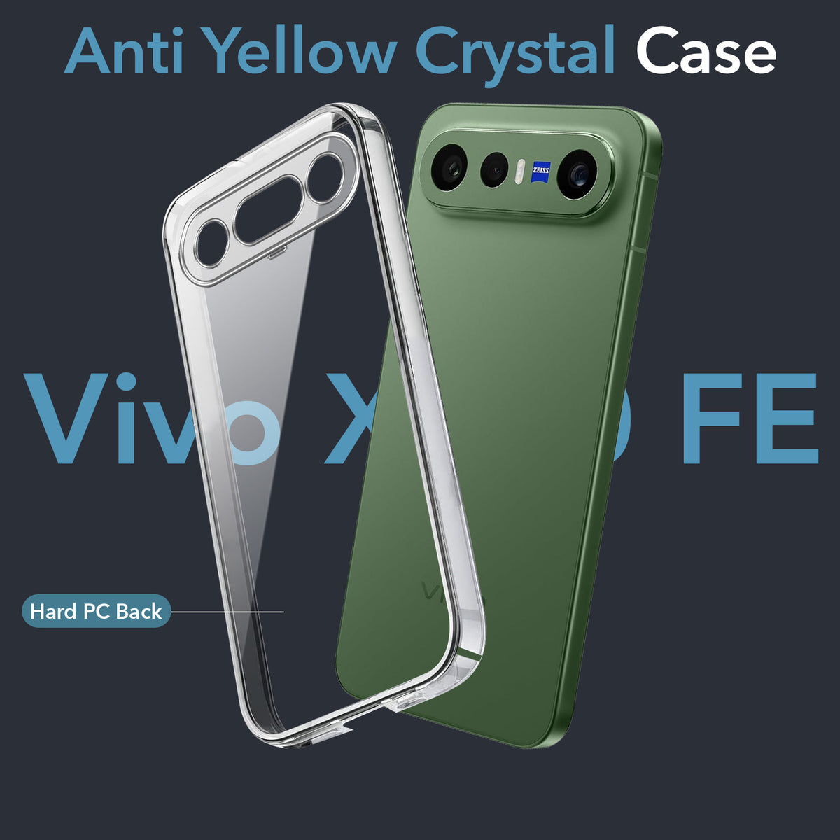 For Vivo X300 FE Back Cover Case Lifetime Anti-Yellow Clear (Sleek Hard Crystal | Shockproof and Camera Protection)