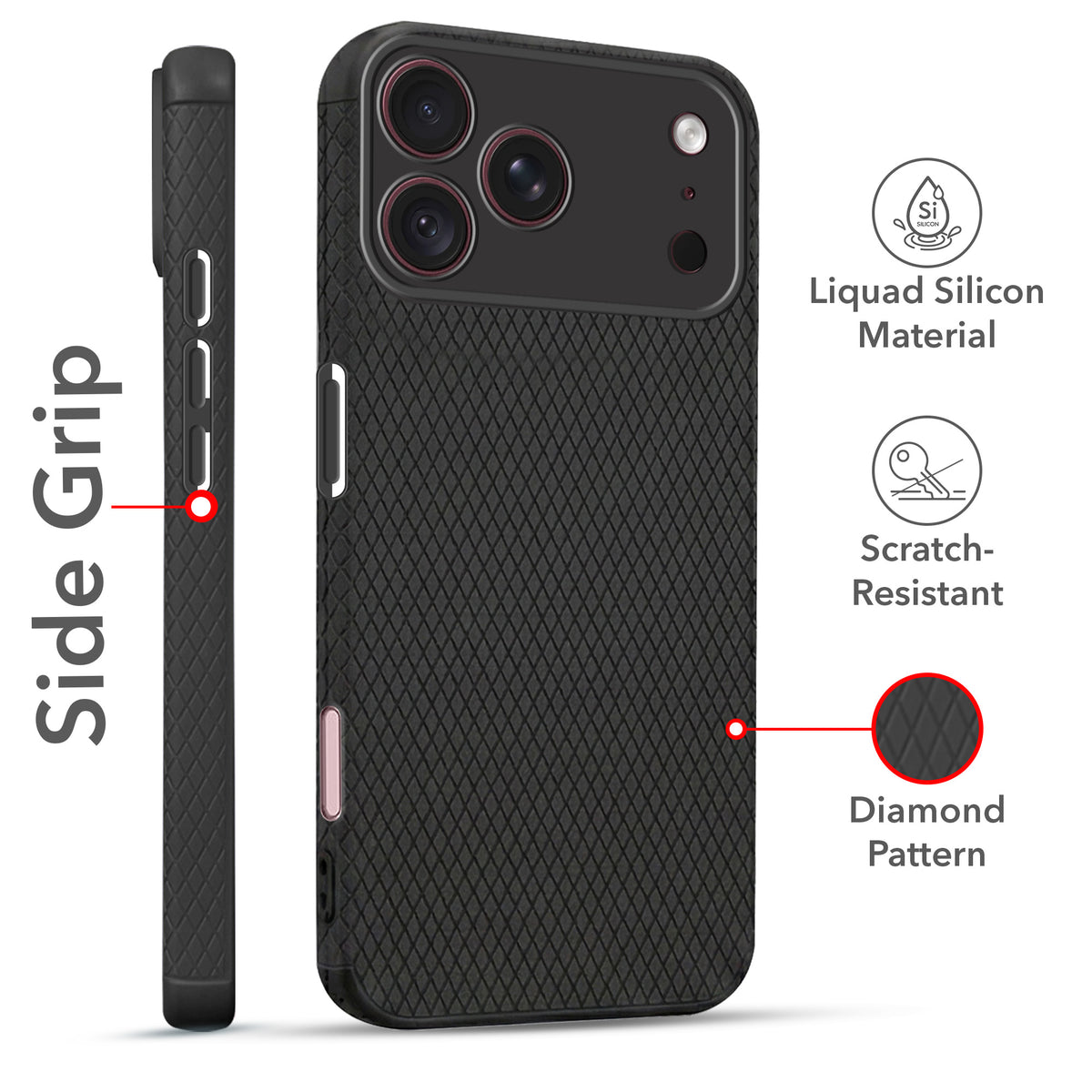 For Apple iPhone 18 Pro Max Combo with Back Cover and 9H Tempered Glass (Liquid Silicone | Camera Protection | Oleophobic Coating Screen Glass)