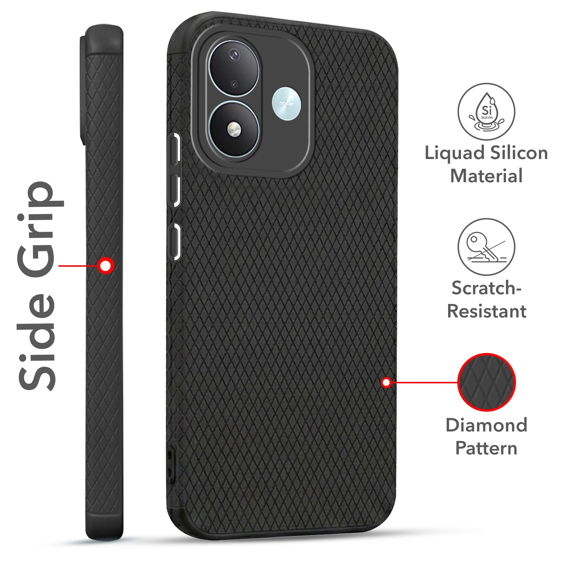 For Redmi Note 17 5G Combo with Back Cover and 9H Tempered Glass (Liquid Silicone | Camera Protection | Oleophobic Coating Screen Glass)