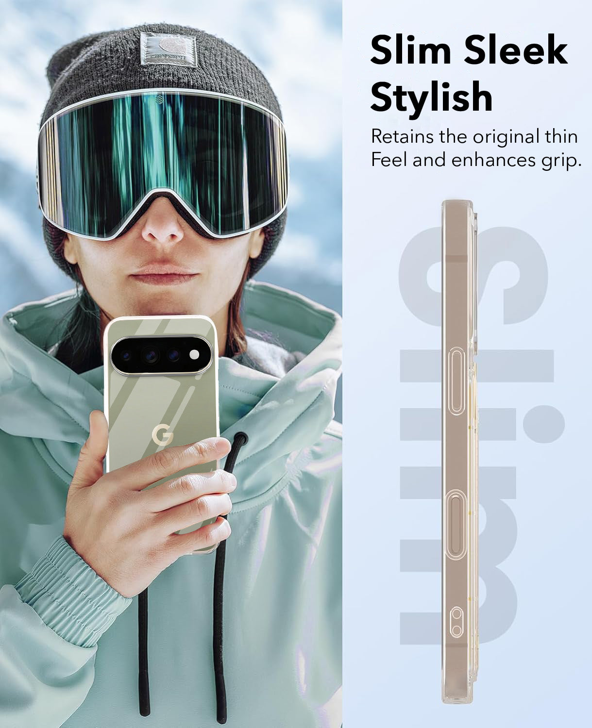 For Google Pixel 11 Pro Combo with Back Cover and 9H Tempered Glass (Lifetime Anti-Yellow | Sleek Hard Crystal | Oleophobic Coating Screen Glass)