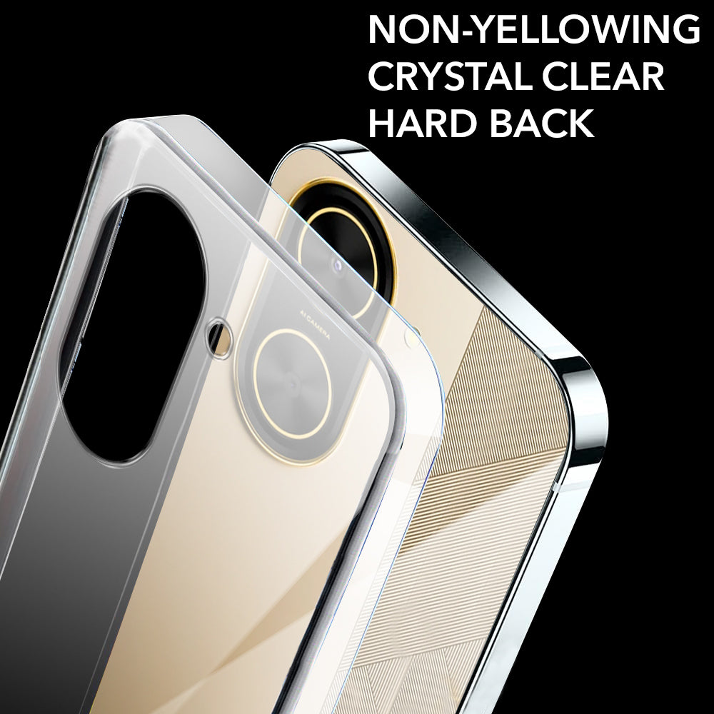 For Poco C71  Lifetime Anti-Yellow Clear Back Cover Case (Sleek Hard Crystal | Shockproof and Camera Protection)