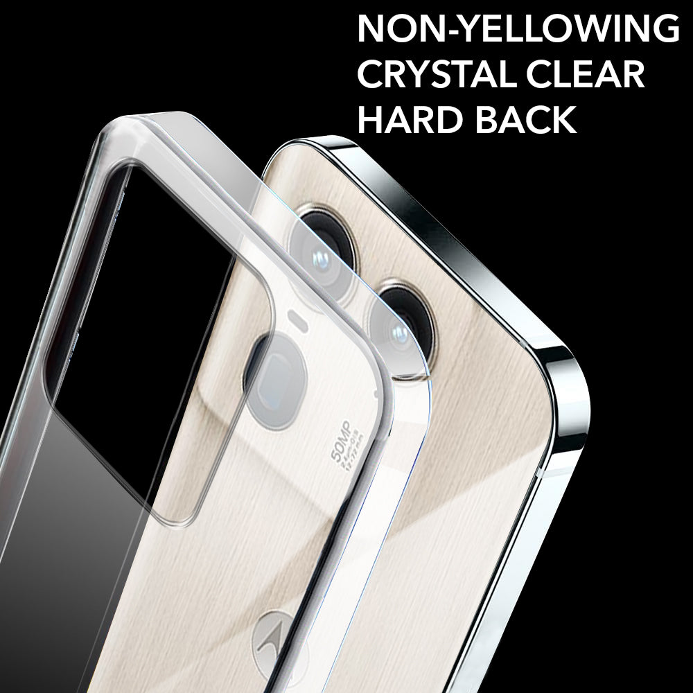 For Motorola Moto Edge 50 Ultra 5G Back Cover (Hard Anti Yellow Clear Case | Drop & Camera Protection | Shockproof Polycarbonate)