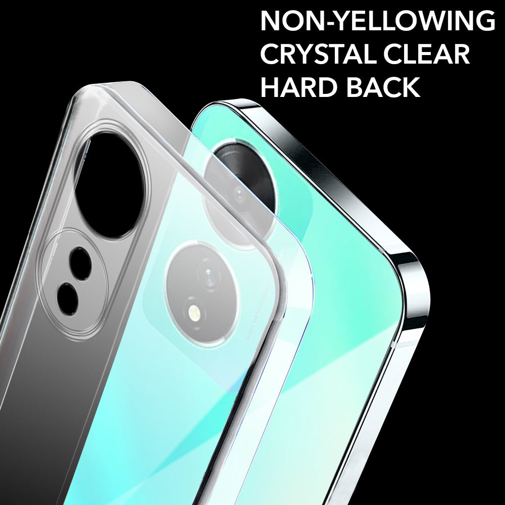 For Vivo T2 Back Cover Case (Hard Anti Yellow Clear Case | Drop & Camera Protection | Shockproof Polycarbonate)