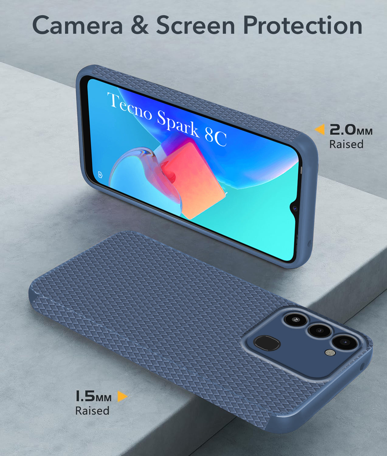 For Tecno Spark 8C Back Cover Case (Liquid Silicone | Side Grip | Camera Protection)