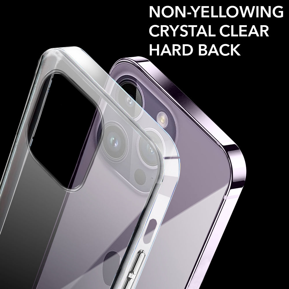 For Apple iPhone 14 Pro Max Back Cover Case (Hard Anti Yellow Clear Case | Drop & Camera Protection | Shockproof Polycarbonate)