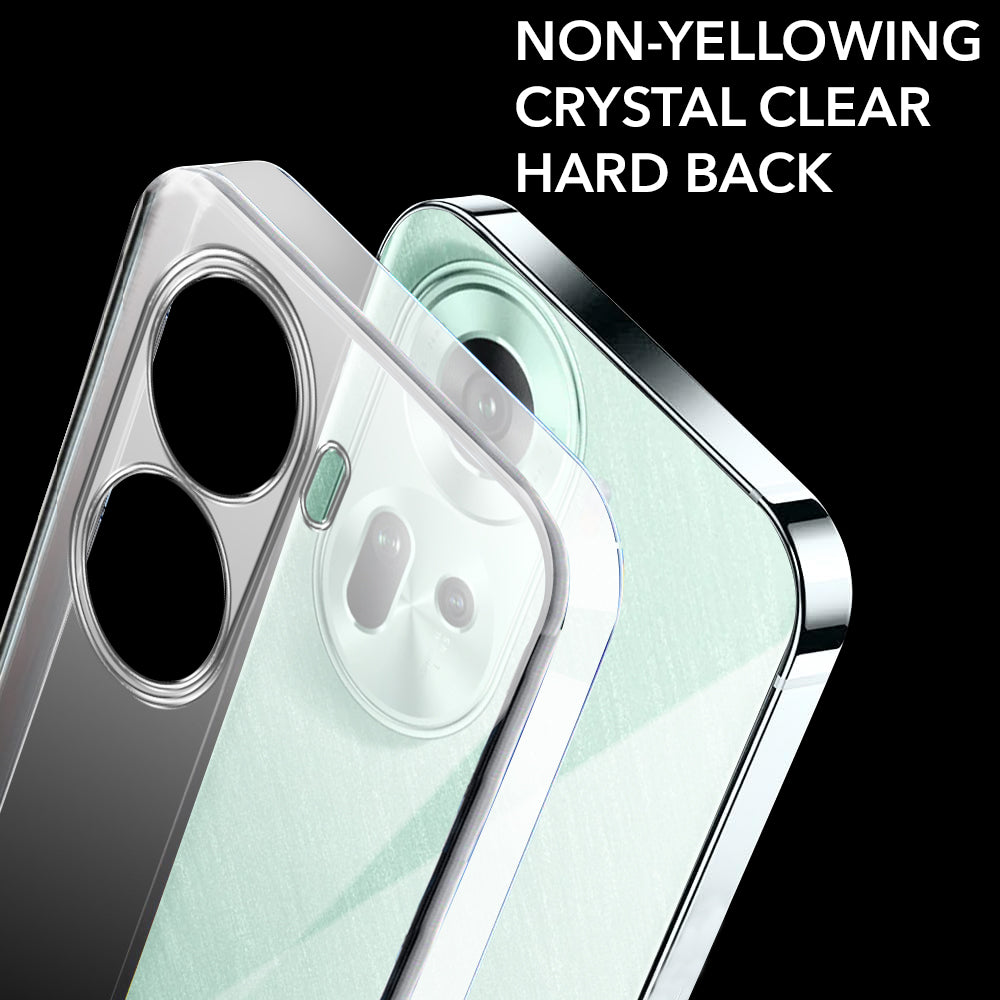 For Oppo Reno11 5G Back Cover Case (Hard Anti Yellow Clear Case | Drop & Camera Protection | Shockproof Polycarbonate)