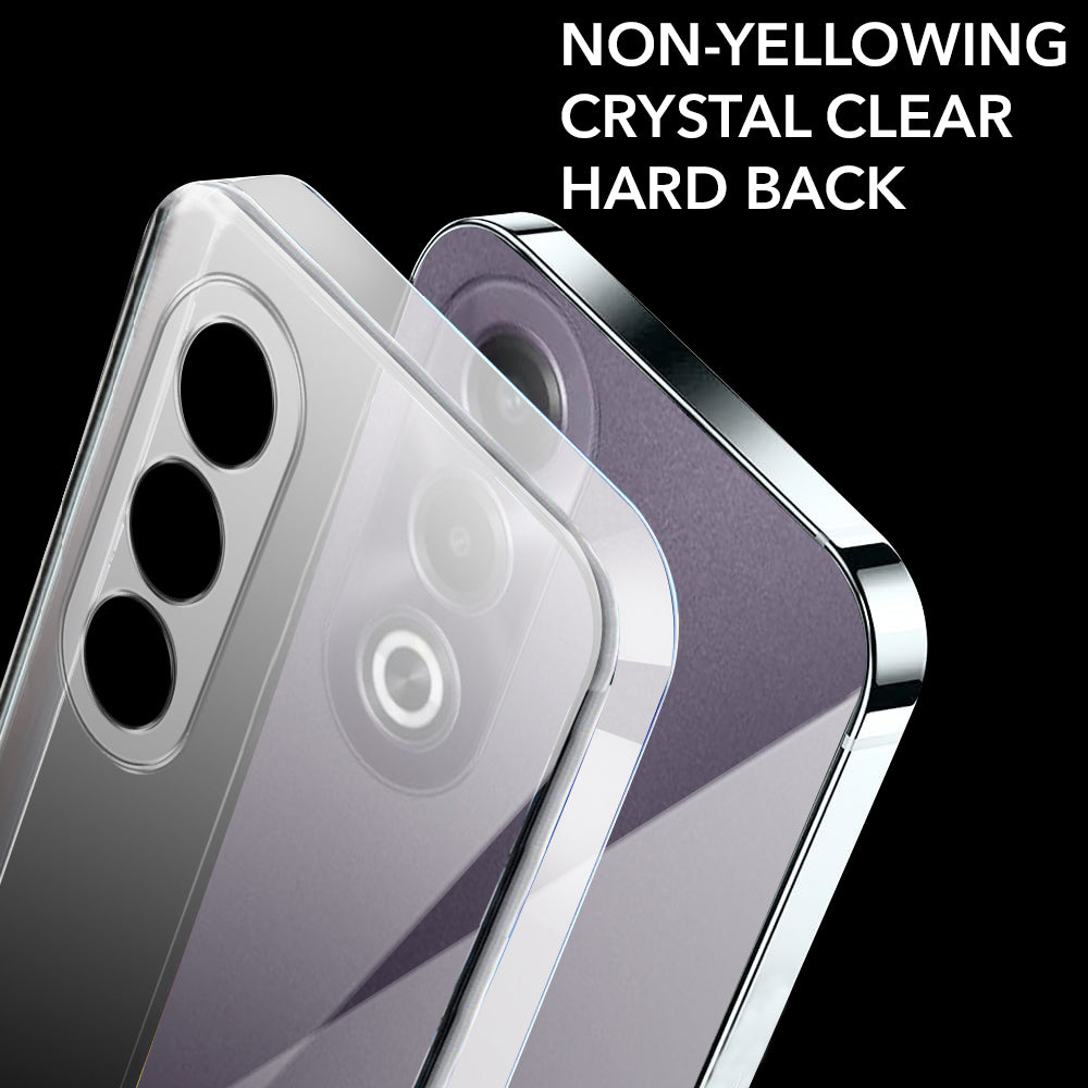 For Oppo K12x 5G Back Cover Case (Hard Anti Yellow Clear Case | Sleek Hard Crystal Clear | Drop & Camera Protection | Shockproof Polycarbonate)