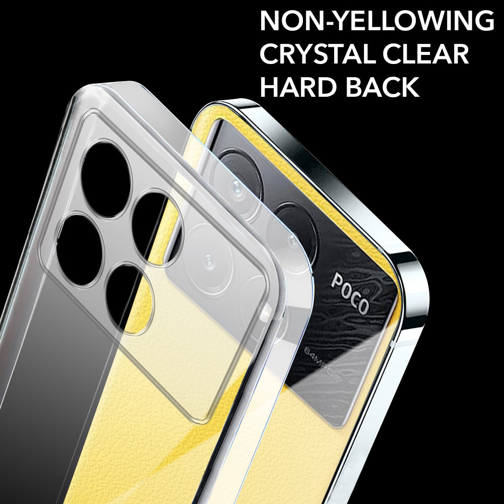 For Poco X6 Pro 5G Back Cover Case  (Hard Anti Yellow Clear Case | Drop & Camera Protection | Shockproof Polycarbonate)