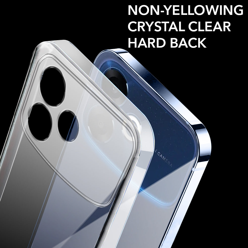 For Oppo F33 Pro 5G Back Cover Case Lifetime Anti-Yellow Clear (Sleek Hard Crystal | Shockproof and Camera Protection)