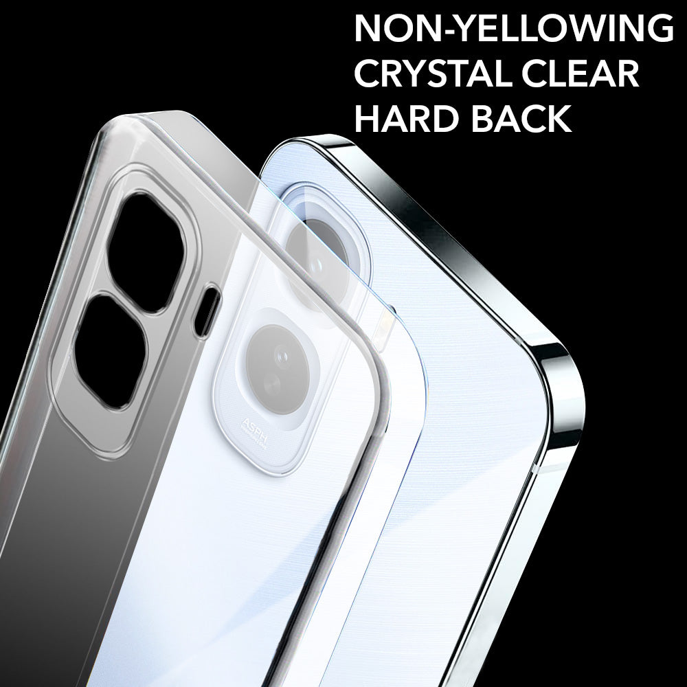 For Vivo T5 Pro 5G Back Cover Case Lifetime Anti-Yellow Clear (Sleek Hard Crystal | Shockproof and Camera Protection)