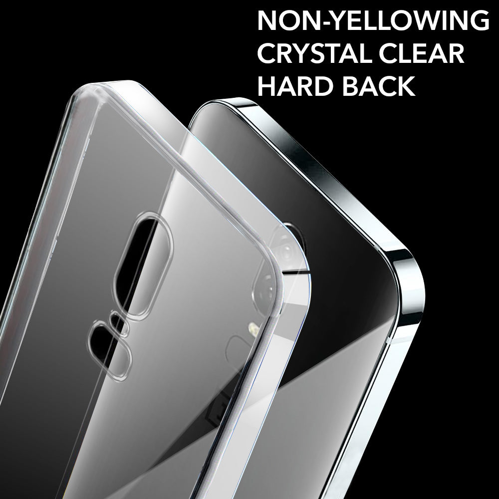 For OnePlus 6 Lifetime Anti-Yellow Clear Back Cover Case (Sleek Hard Crystal | Shockproof and Camera Protection)