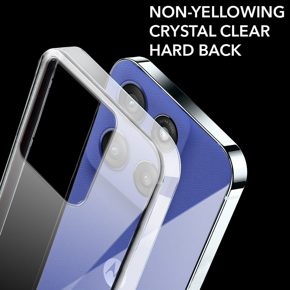 For Motorola Moto Edge 60 Stylus Back Cover Case(Hard Anti Yellow Clear Case | Sleek Hard Crystal Clear | Drop & Camera Protection | Shockproof Polycarbonate)