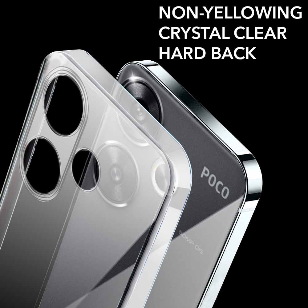For Xiaomi Poco F6 5G  Back Cover Case (Hard Anti Yellow Clear Case | Sleek Hard Crystal Clear | Drop & Camera Protection | Shockproof Polycarbonate)