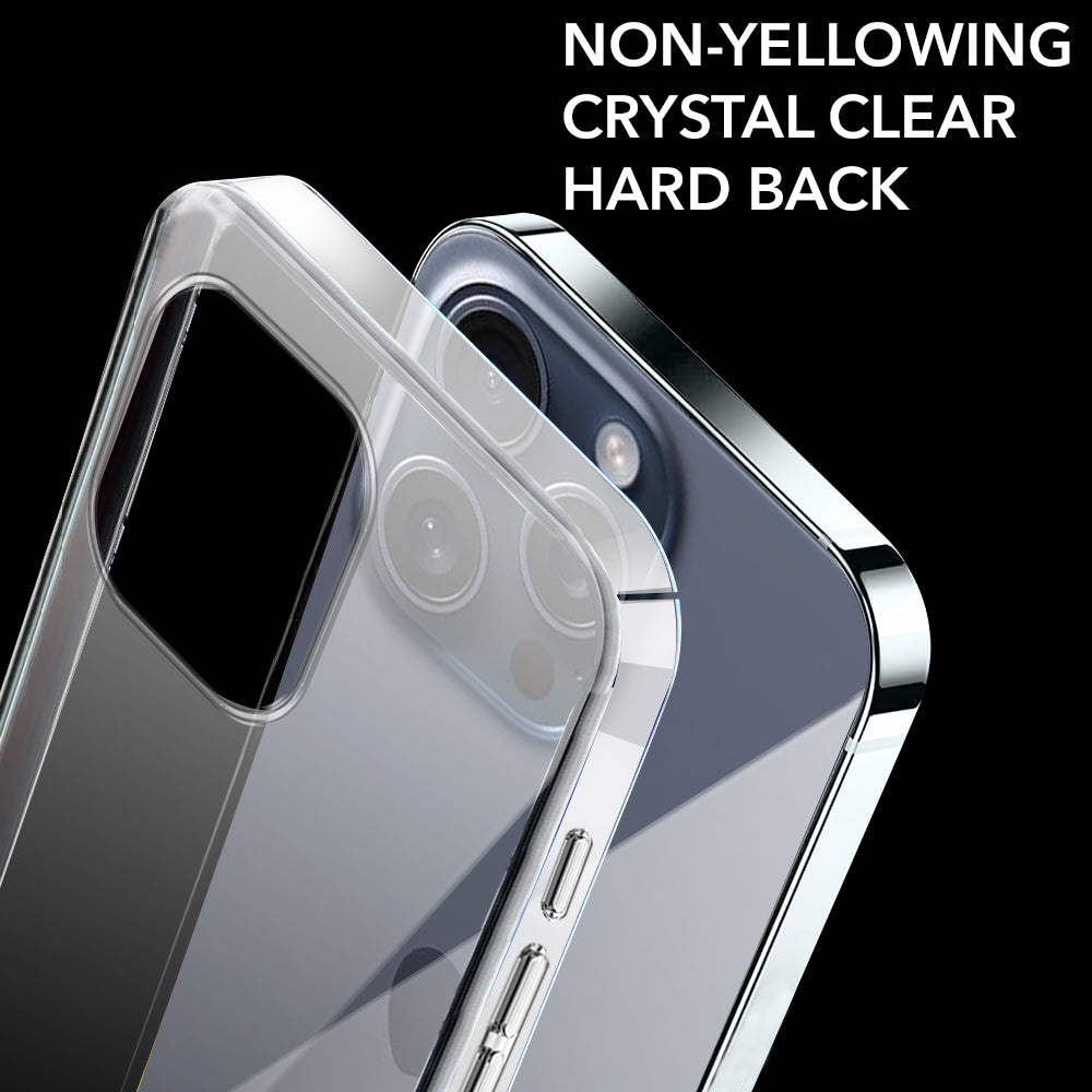 For Apple iPhone 15 Pro Max Back Cover Case (Hard Anti Yellow Clear Case | Drop & Camera Protection | Shockproof Polycarbonate)