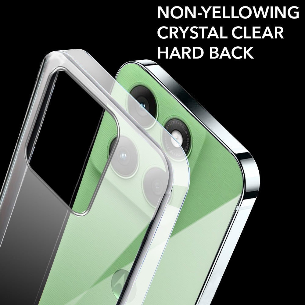For Motorola Moto Edge 60 Back Cover Case (Hard Anti Yellow Clear Case | Sleek Hard Crystal Clear | Drop & Camera Protection | Shockproof Polycarbonate)
