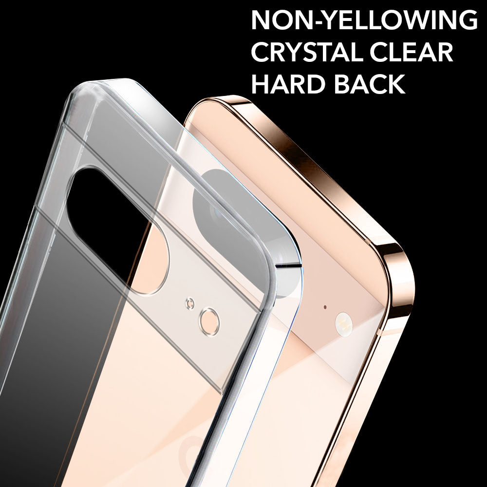 For Google Pixel 8 Back Cover Case Lifetime Anti-Yellow Clear (Sleek Hard Crystal | Shockproof and Camera Protection)