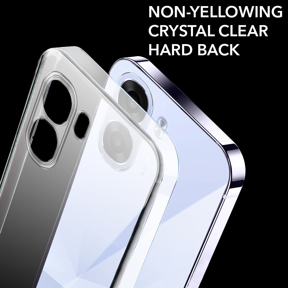 For Oppo K14x 5G Back Cover Case Lifetime Anti-Yellow Clear (Sleek Hard Crystal | Shockproof and Camera Protection)