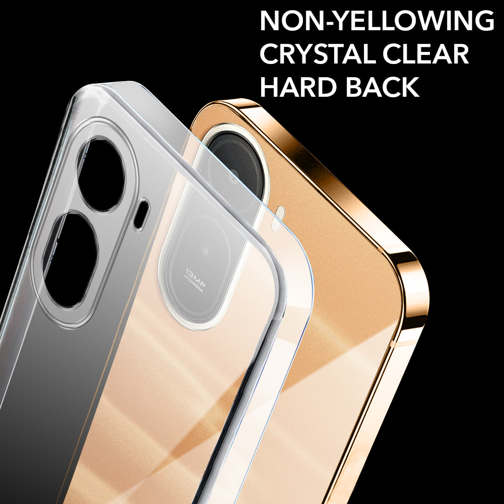 For Redmi A7 Pro Back Cover Case Lifetime Anti-Yellow Clear (Sleek Hard Crystal | Shockproof and Camera Protection)