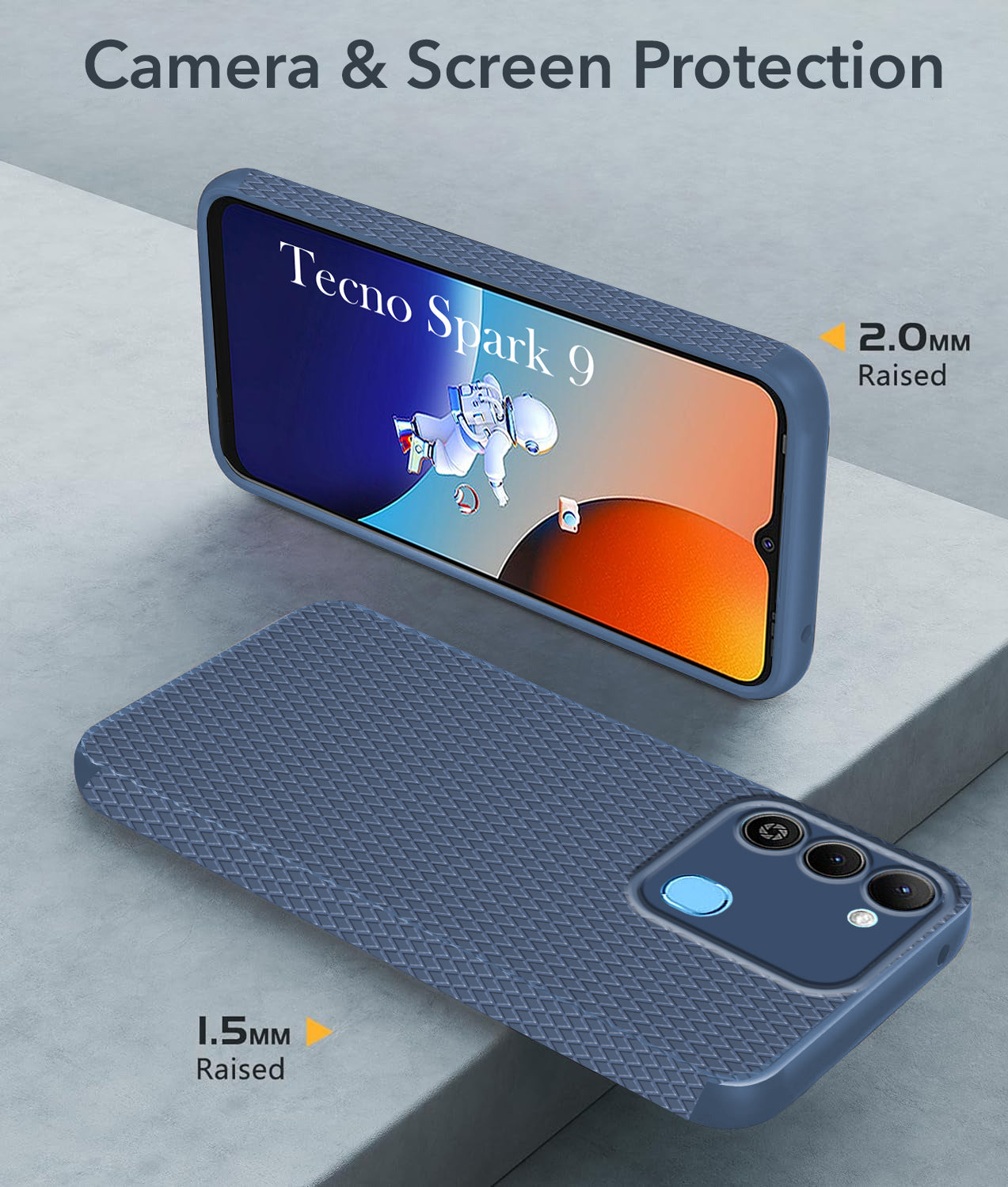 For Tecno Spark 9 Back Cover Case (Liquid Silicone | Side Grip | Camera Protection)